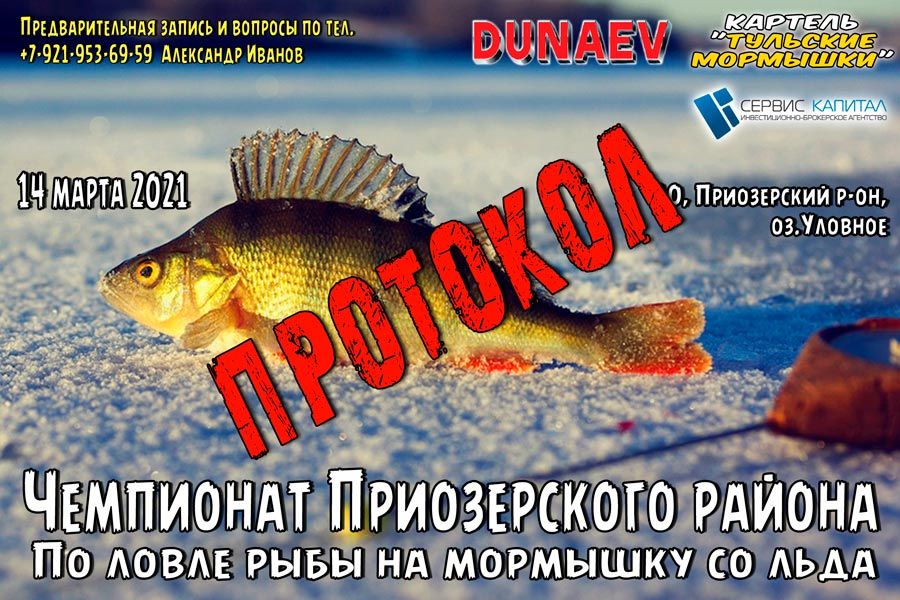 Итоги Чемпионата Приозерского района по ловле рыбы на мормышку со льда прошедшие 14 марта на озере Уловное в Ленинградской области