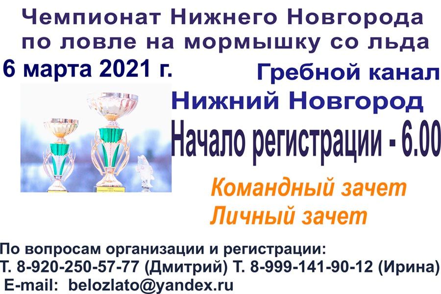 Чемпионат Нижнего Новгорода по ловле на мормышку со льда 6 марта 2021 г., г. Нижний Новгород, Гребной канал