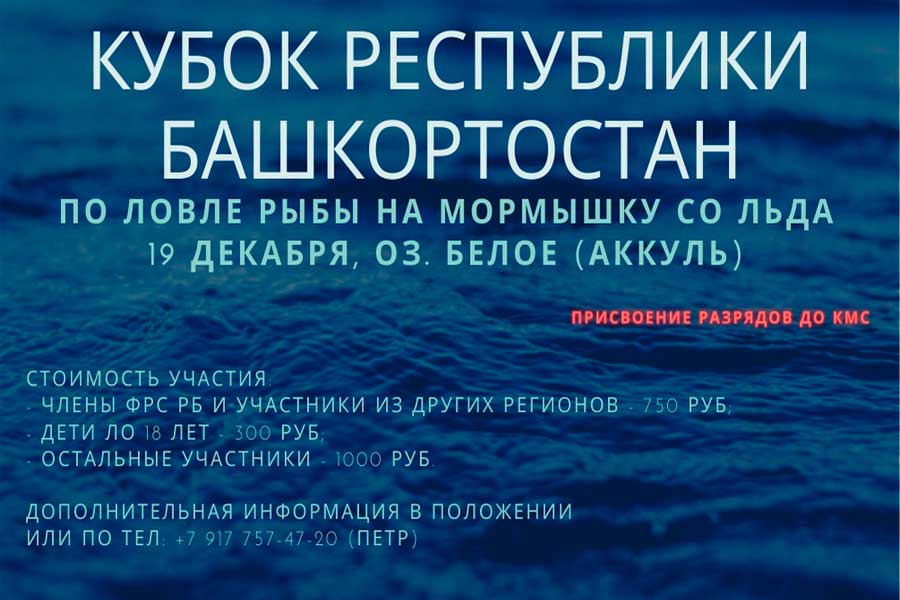 Кубок Республики Башкортостан по ловле на мормышку со льда с 19 декабря 2021 г., Республика Башкортостан, Гафурийский район, озеро Белое