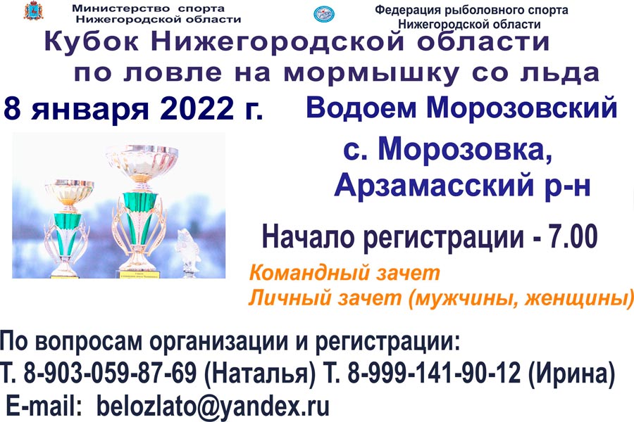 Кубок Нижегородской области по ловле на мормышку со льда 2022 (1 этап) 8 января 2022 г., Нижегородская область, Арзамасский район. с. Морозовка, пруд «Морозовский»