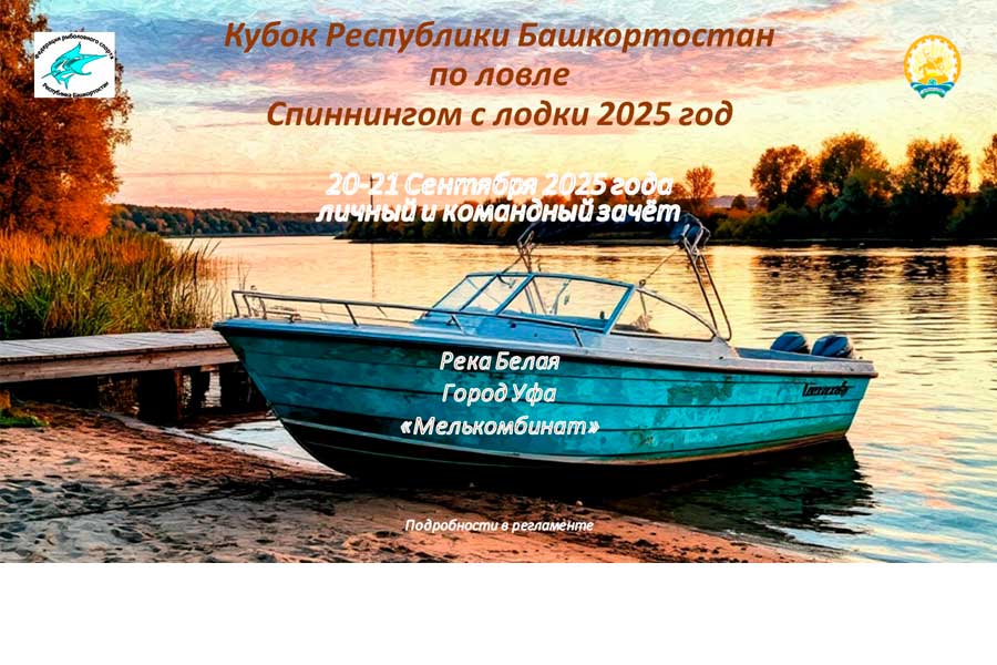 Кубок Республики Башкортостан по ловле спиннингом с лодок 20-21 сентября 2025 г., Республика Башкортостан, пос. Мелькомбинат, р. Белая