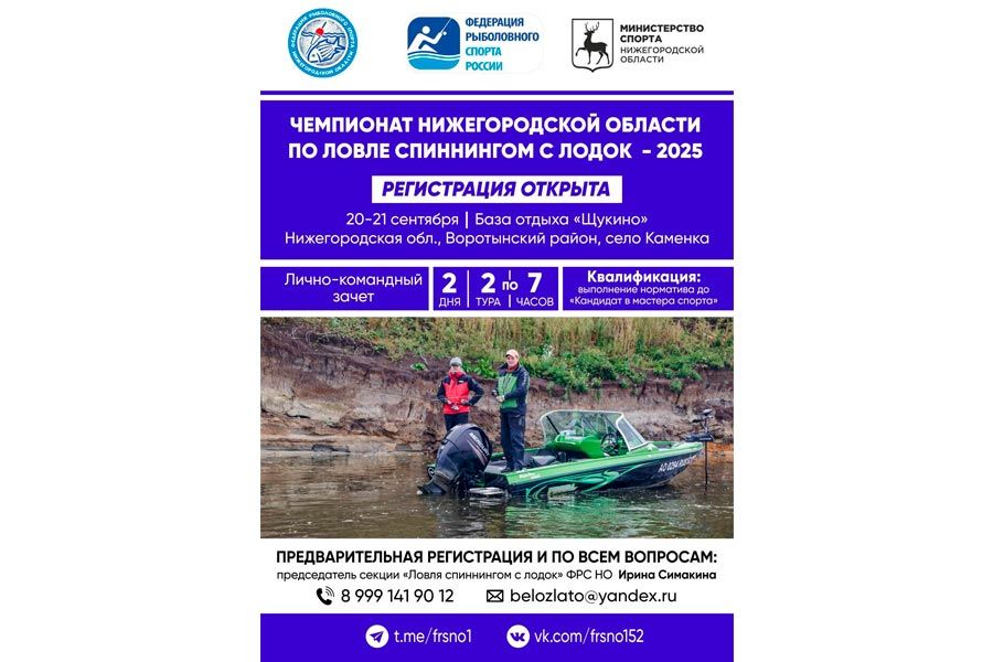 Чемпионат Нижегородской области по ловле спиннингом с лодок 20-21 сентября 2025 г., Нижегородская область, Воротынский район, с. Фокино, Чебоксарское водохранилище
