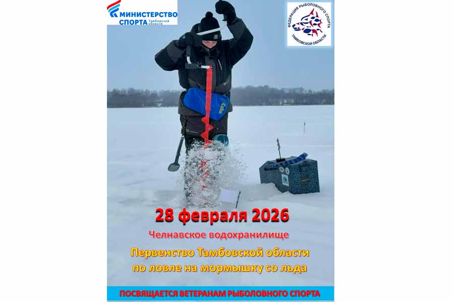 Первенство Тамбовской области по ловле на мормышку со льда 22 февраля 2026 г., Тамбовская область, Челнавское водохранилище