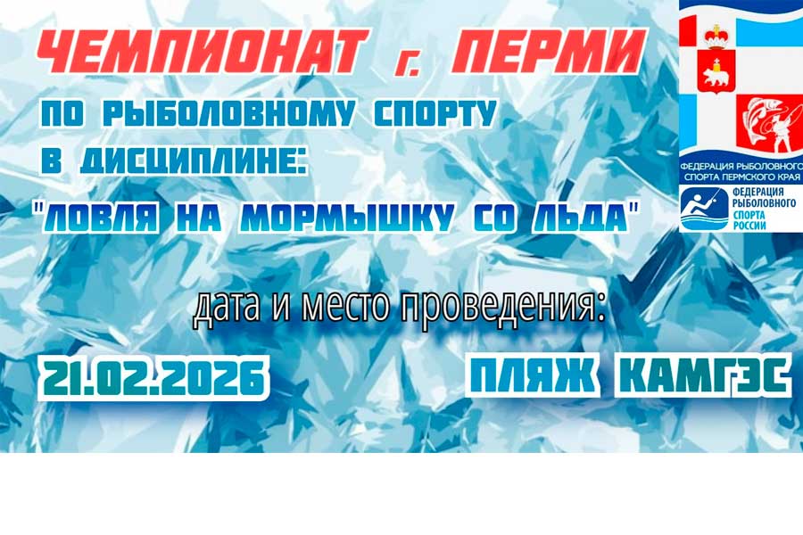Чемпионат города Перми по ловле на мормышку со льда 21 февраля 2026 г., Пермский край, пляж КамГЭС